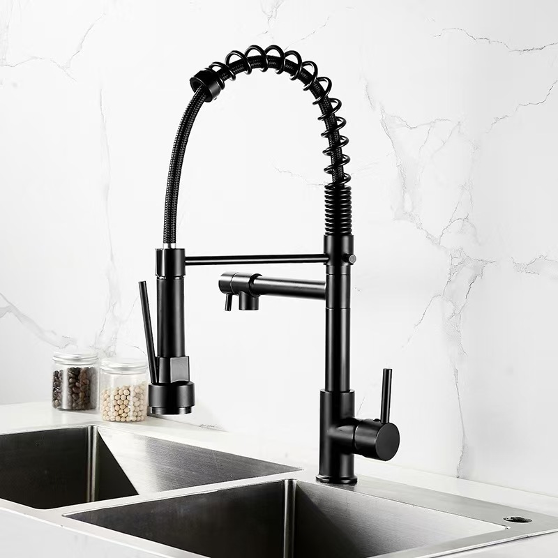 Commercial Kitchen Mixer Tap - 2 Mode Spring Pull Down Kitchen