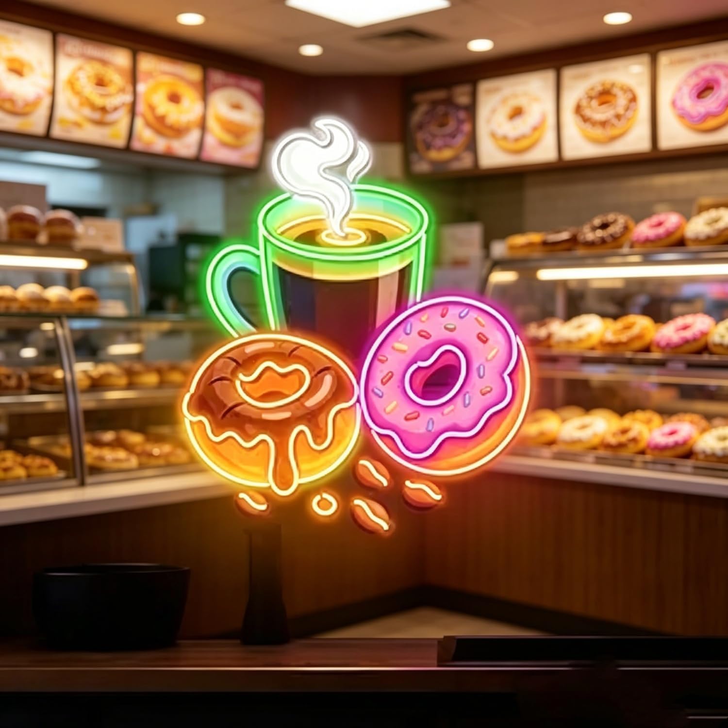 Donuts LED Neon Sign USB Power - Commercial Kitchen Walls 评论和价格