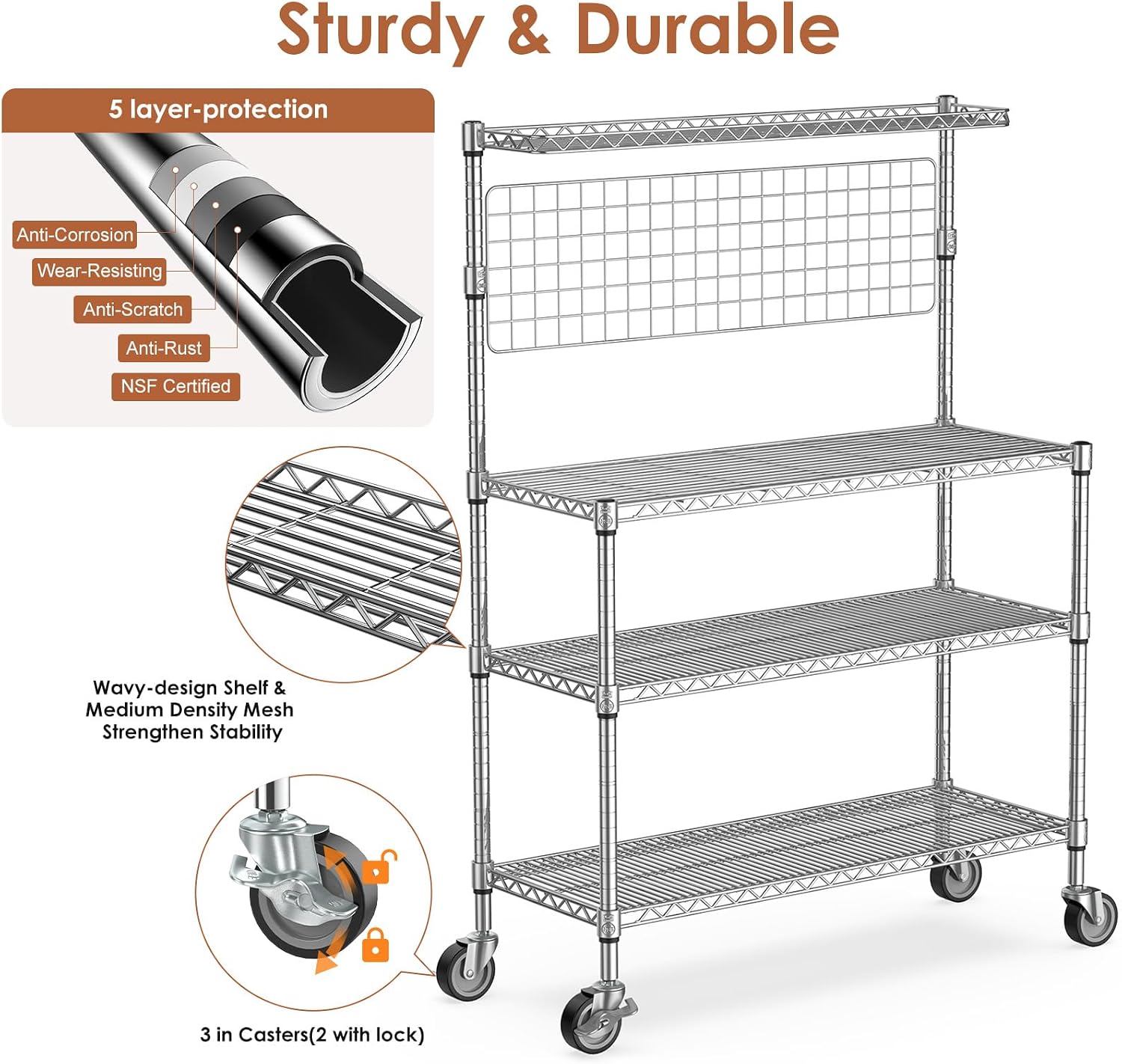 Bakers Rack Display Stand Stor - Commercial Kitchen Microwave 评论和价格
