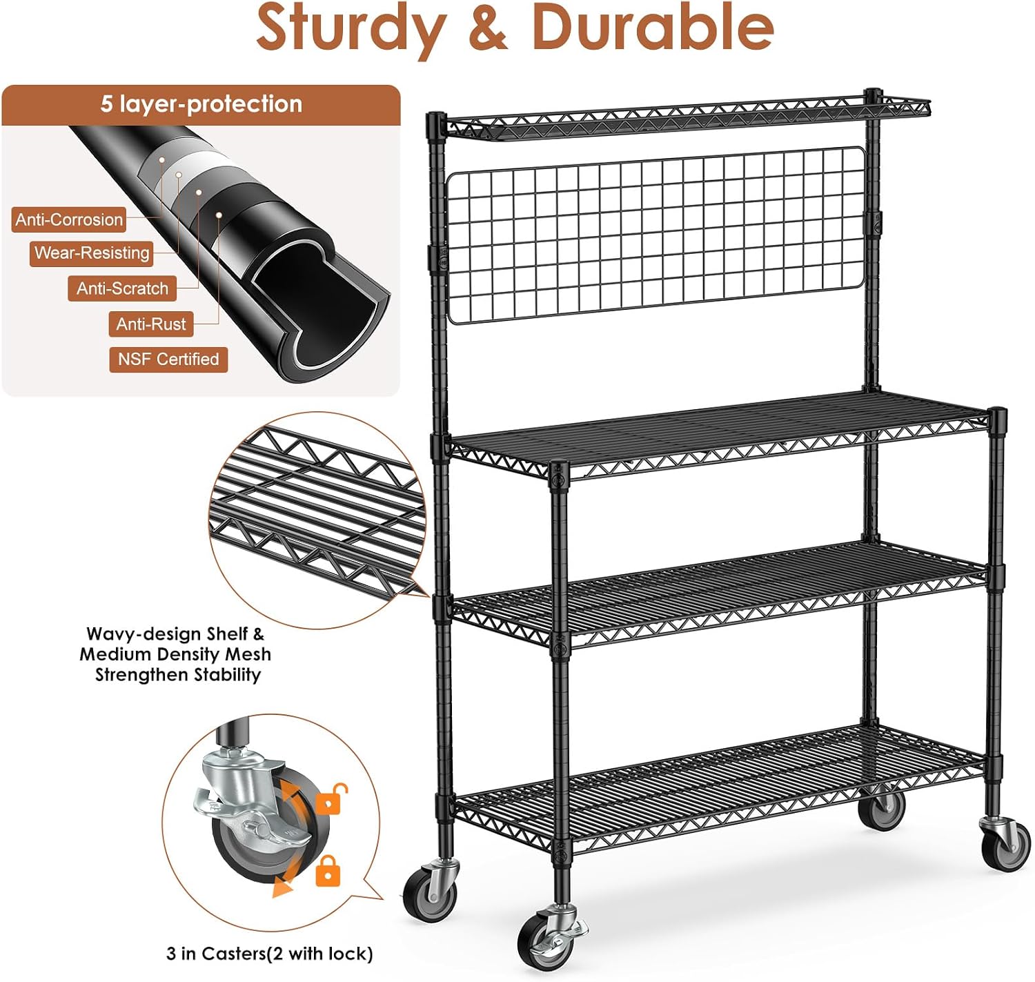 Bakers Rack Display Stand Stor - Commercial Kitchen Microwave 评论和价格