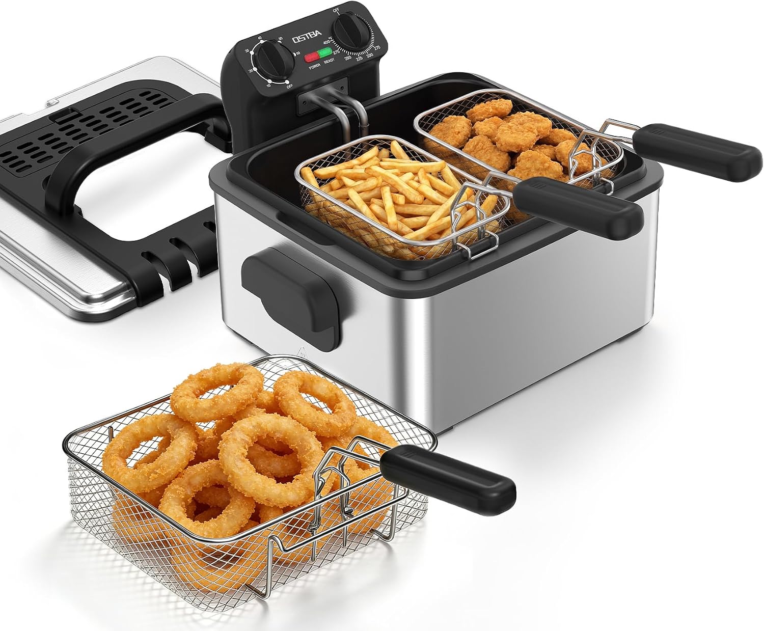 Electric Deep Fryer with 3 Bas - Commercial Kitchen Appliances 评论和价格