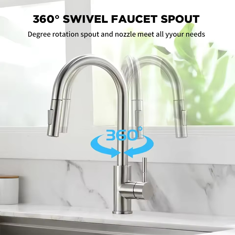 Black Silver Kitchen Faucet, D - Commercial Kitchen Mixer Tap 评论和价格