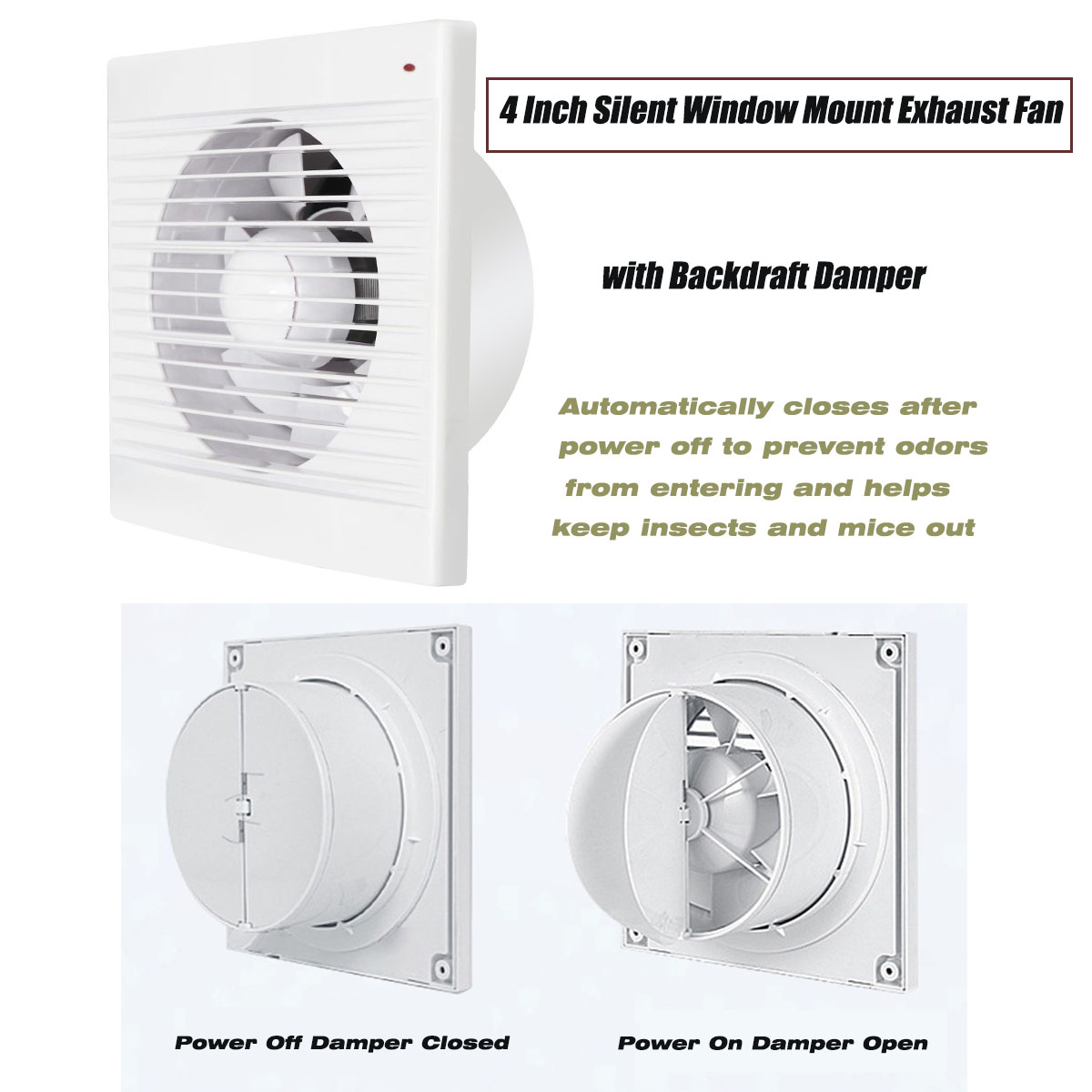 4 Inch Silent Window Mount Exh - Commercial Kitchen Exhaust 评论和价格