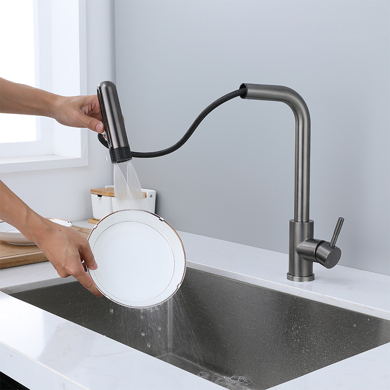 6 Mode Gray Kitchen Faucets Pu - Commercial Kitchen Mixer Tap 评论和价格