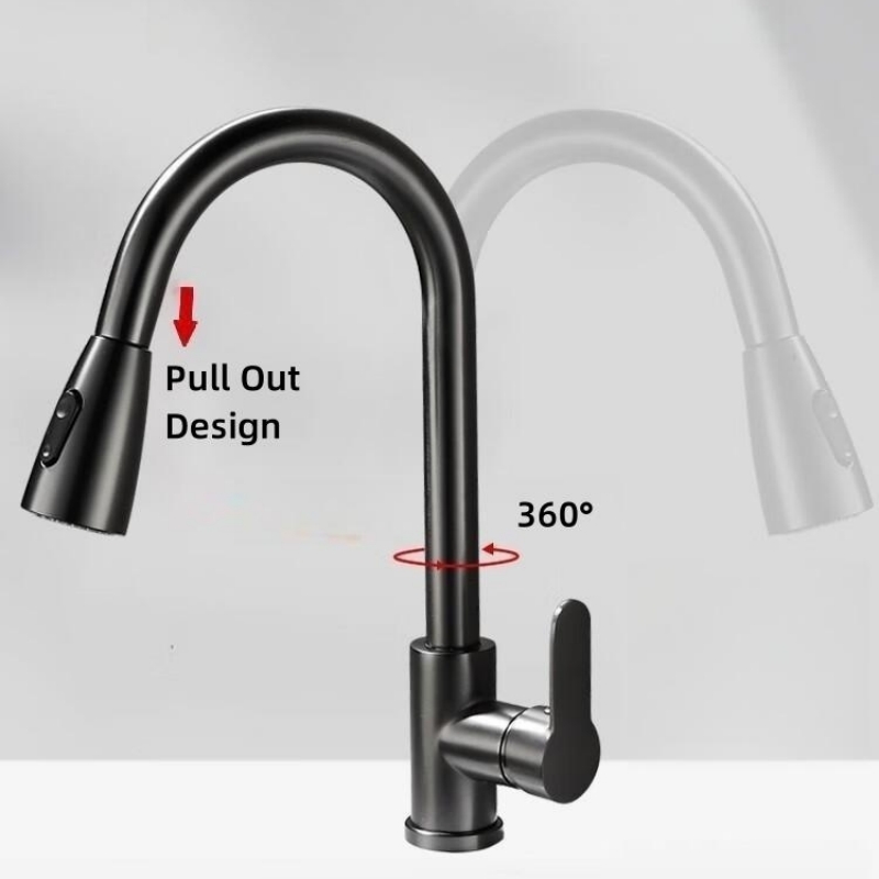 Matte Black Kitchen Faucet Sin - Commercial Kitchen Mixer Tap 评论和价格