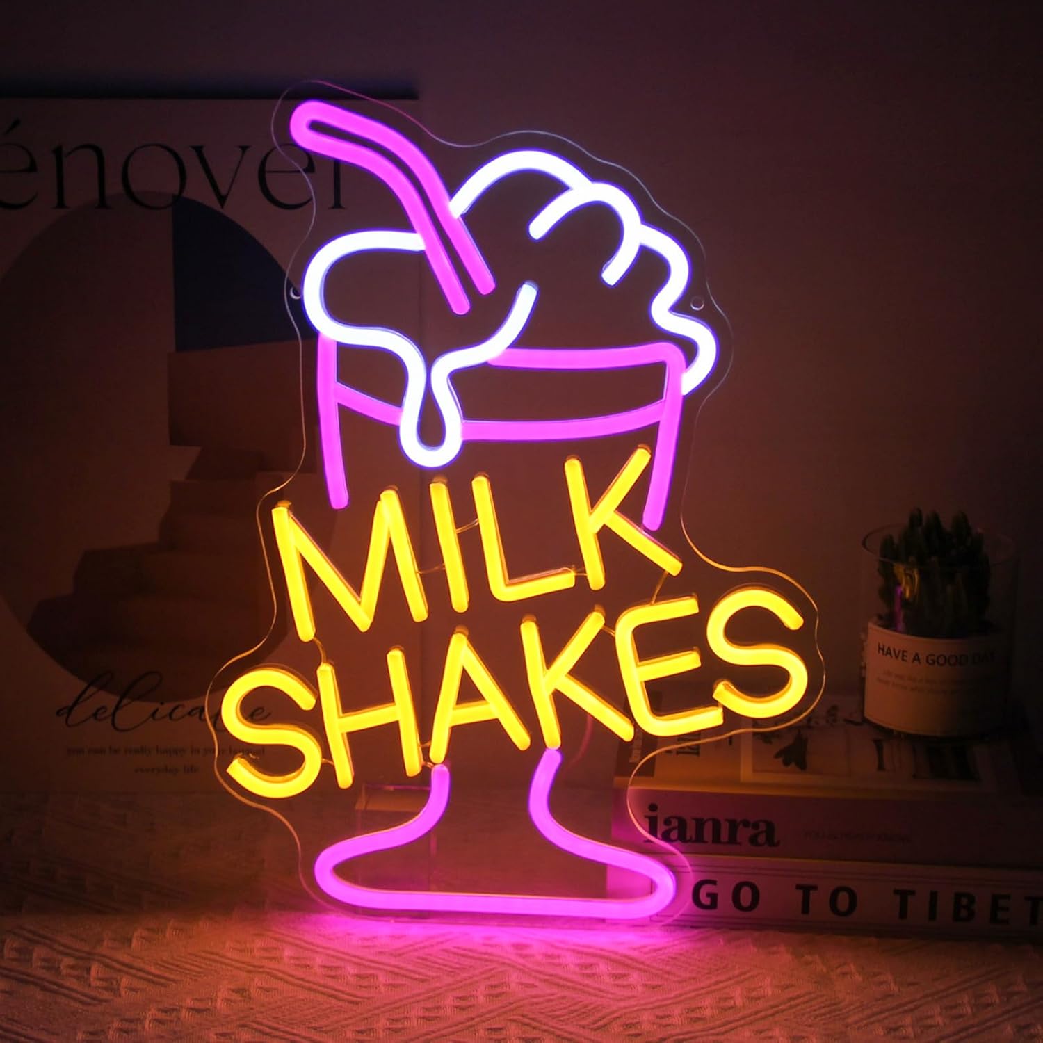 Milk Shakes Neon Sign LED Wall - Commercial Kitchen Walls 评论和价格