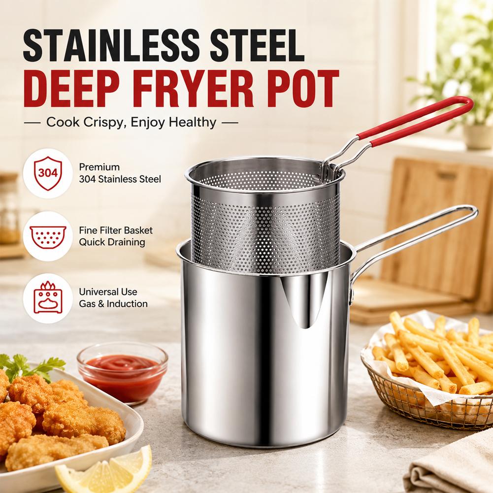 Stainless Steel Deep Fryer Pot - Commercial Kitchen Appliances 评论和价格